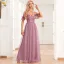 Chic / Belle Rougissant Rose Brodé Paillettes Robe De Bal 2024 Princesse Bretelles Spaghetti Sans Manches Dos Nu Longue Promo Robe De Ceremonie