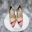 Unusual Multi-Colors Stripe Prom Pumps 2023 Patent Leather 12 cm Stiletto Heels Pointed Toe Pumps High Heels