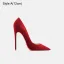 Fashion Black Suede Evening Party Pumps 2023 12 cm Stiletto Heels Pointed Toe Pumps High Heels