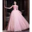 Chic / Belle Rougissant Rose Perlage Paillettes Robe De Bal 2024 Robe Boule Bretelles Spaghetti Sans Manches Dos Nu Longue Promo Robe De Ceremonie