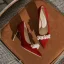 Schöne Beige Abend Satin Pumps 2022 Perle 8 cm Stilettos Spitzschuh Pumps Hochhackige