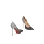 Glitter Zilveren Zwarte Pailletten Avond Pumps 2024 Leer 10 cm Naaldhakken / Stiletto Spitse Neus Pumps Hoge Hakken