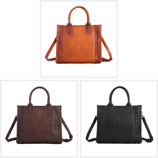 Vintage / Retro Modest / Simple Brown Street Wear Leather Handbag Women's Bags 2023