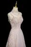 Scintillantes Rougissant Rose Perlage Faux Diamant Paillettes Robe De Bal 2025 Princesse Col Haut Sans Manches Dos Nu Longue Robe De Ceremonie