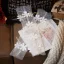 Élégant Blanche Fait main En Dentelle Fleur Mariage Gants Mariage 2026 Tulle