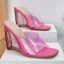 Transparent Summer Orange Cocktail Party Womens Sandals 2022 9 cm Crystal Wedges Open / Peep Toe Sandals High Heels