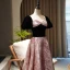 Élégant Noire Robe De Bal 2022 Princesse Encolure Carrée Gonflée Manches Courtes Dos Nu Longue Promo Robe De Ceremonie
