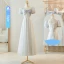 Modest / Simple Grey Short Sleeve Backless Bridesmaid Dresses 2024 A-Line / Princess Floor-Length / Long Tulle