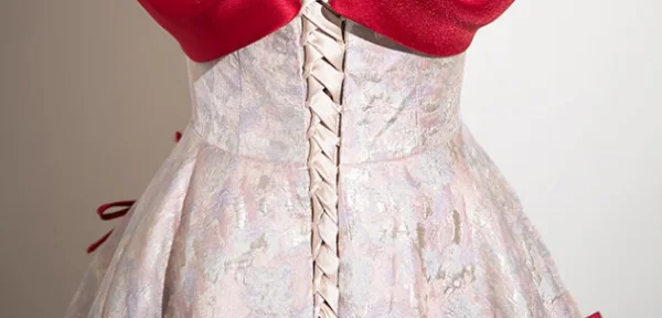 Elegante Rot Schleife Drucken Ballkleider 2024 Ballkleid Bandeau Ärmellos Rückenfreies Lange Ball Festliche Kleider