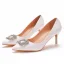 Mode Blanche Faux Diamant Soirée Escarpins 2023 7 cm Talons Aiguilles À Bout Pointu Escarpins Talons Hauts
