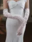 Vintage / Retro Elegant White Lace Flower Wedding Bridal Gloves 2025 Tulle