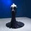 High End Schwarz Perlenstickerei Perle Pailletten Abendkleider 2023 Meerjungfrau Rundhalsausschnitt 3/4 Ärmel Lange Abend Festliche Kleider
