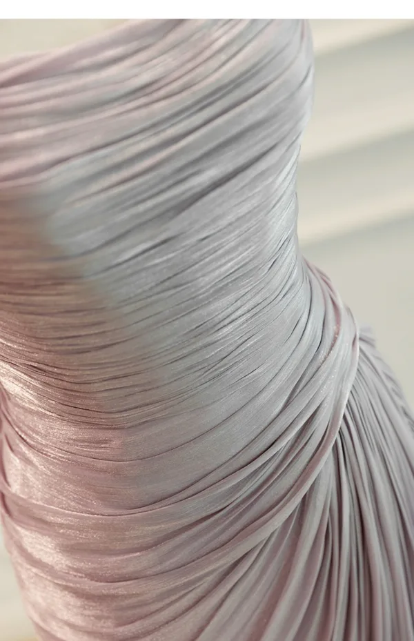Étourdissant Sans Manches Volants Trompette / Sirène Lavande Robe De Bal 2025 Tapis rouge Été Robe De Cérémonie Bretelles croisées Train De Balayage Bustier
