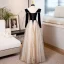 Charming Black Star Sequins Evening Dresses 2023 A-Line / Princess Pearl Off-The-Shoulder Long Sleeve Backless Floor-Length / Long Evening Party Formal Dresses