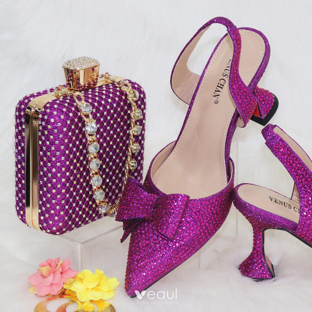 Charming Multi Colors Rainbow Rhinestone Bow Womens Sandals Clutch Bags 2023 8 cm Stiletto Heels Evening