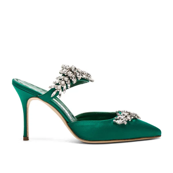 Chic / Beautiful Yellow Rhinestone Evening Party Womens Shoes 2022 8 cm Stiletto Heels Pointed Toe Womens Shoes High Heels