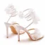Sexy Charmant Weiß Applikationen Knöchelriemen Brautschuhe 2023 10 cm Stilettos Peeptoes Hochzeit Sandaletten Hochhackige