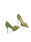 Chic / Beautiful Sage Green Prom Appliques Pumps 2024 Leather 10 cm Stiletto Heels Pointed Toe Pumps High Heels