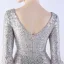 Sparkly Black Sequins Evening Dresses 2024 Trumpet / Mermaid V-Neck Bell sleeves Backless Floor-Length / Long Evening Party Formal Dresses