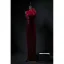 Vintage / Retro Burgundy Appliques Velvet Prom Dresses 2024 Trumpet / Mermaid High Neck Sleeveless Backless Floor-Length / Long Prom Formal Dresses