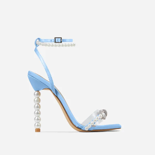 Sexy Charmant Rosa Abend Sandalen Damen 2022 Perle Knöchelriemen 11 cm Stilettos Peeptoes Sandaletten Hochhackige