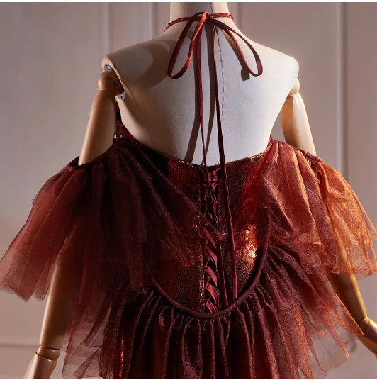 Scintillantes Bordeaux Faux Diamant Paillettes Robe De Soirée 2024 Trompette / Sirène Titulaire Sans Manches Dos Nu Noeud Train De Balayage Soirée Robe De Ceremonie