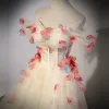 Wróżka Kwiatowa Szampan Sukienki Na Bal 2023 Princessa Skrzyżowane Pasy Zaręczynowa Tiulowe Sukienki Wizytowe