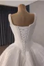 Vintage / Retro High-end White Handmade  Pearl Wedding Dresses 2026 Ball Gown U-Neck Sleeveless Backless Chapel Train