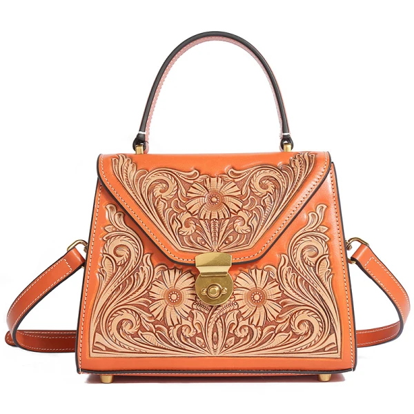 Vintage / Retro Dark Green Handmade  Leather Casual Women's Bags Tote Bag Shoulder Bags 2022