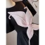 Élégant Noire Perle Robe De Bal 2023 Robe Boule Satin Encolure Dégagée Manches Courtes Dos Nu Longue Promo Robe De Ceremonie