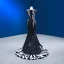 Luxe Noire Fait main Perlage Paillettes Plumes Robe De Soirée Encolure Dégagée Manches Courtes Train De Balayage Soirée Robe De Ceremonie