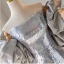 Sparkly Silver Sequins Prom Dresses 2024 Trumpet / Mermaid Strapless Short Sleeve Backless Floor-Length / Long Prom Formal Dresses