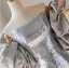 Glitzernden Silber Pailletten Abendkleider 2024 Meerjungfrau Bandeau Rüschen Kurze Ärmel Rückenfreies Sweep / Pinsel Zug Abend Festliche Kleider
