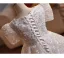 Sparkly Charming White Beading Pearl Sequins Birthday Flower Girl Dresses 2025 Ball Gown Square Neckline Short Sleeve Floor-Length / Long Tulle