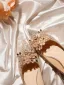 Bling Bling Champagne Rhinestone Paljetter Brudskor 2026 Läder 8 cm Stilettklackar Spetsiga Bröllop Pumps Högklackade