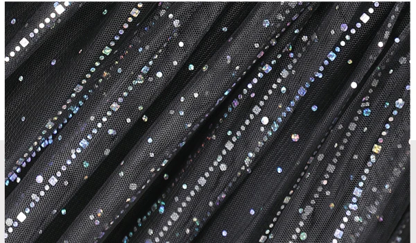 Elegante Schwarz Strass Pailletten Ballkleider 2024 A Linie Eckiger Ausschnitt Kurze Ärmel Rückenfreies Lange Ball Festliche Kleider