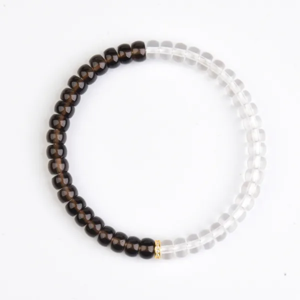 Style Chinois Deux tons Noire Blanche Fait main Cristal Naturel Bracelets Accessorize 2026