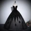 Vintage / Retro Black Rhinestone Prom Dresses 2024 Ball Gown Off-The-Shoulder Short Sleeve Backless Floor-Length / Long Prom Formal Dresses