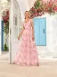 Chic / Beautiful Blushing Pink Printing Prom Dresses 2025 A-Line / Princess Spaghetti Straps Sleeveless Backless Floor-Length / Long Prom Formal Dresses