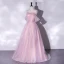 Charming Glitter Candy Pink Evening Dresses 2022 A-Line / Princess Strapless Sleeveless Backless Floor-Length / Long Evening Party Formal Dresses