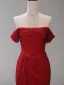 Evening Dresses Formal Dresses Evening Dresses  Burgundy Crossed Straps Backless Glitter Split Front Sweep Train Polyester Off-The-Shoulder Fall Spring Summer Evening Party Short Sleeve Trumpet / Mermaid
