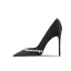 Fine Svart Aften Rhinestone Pumps 2024 Lær 10 cm Stiletthæler Spisse Pumps Høyhælte