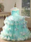 Flower Fairy Multi-Colors Appliques Bow Mint Green Birthday Flower Girl Dresses 2026 Ball Gown High Neck Sleeveless Backless Floor-Length / Long Tulle