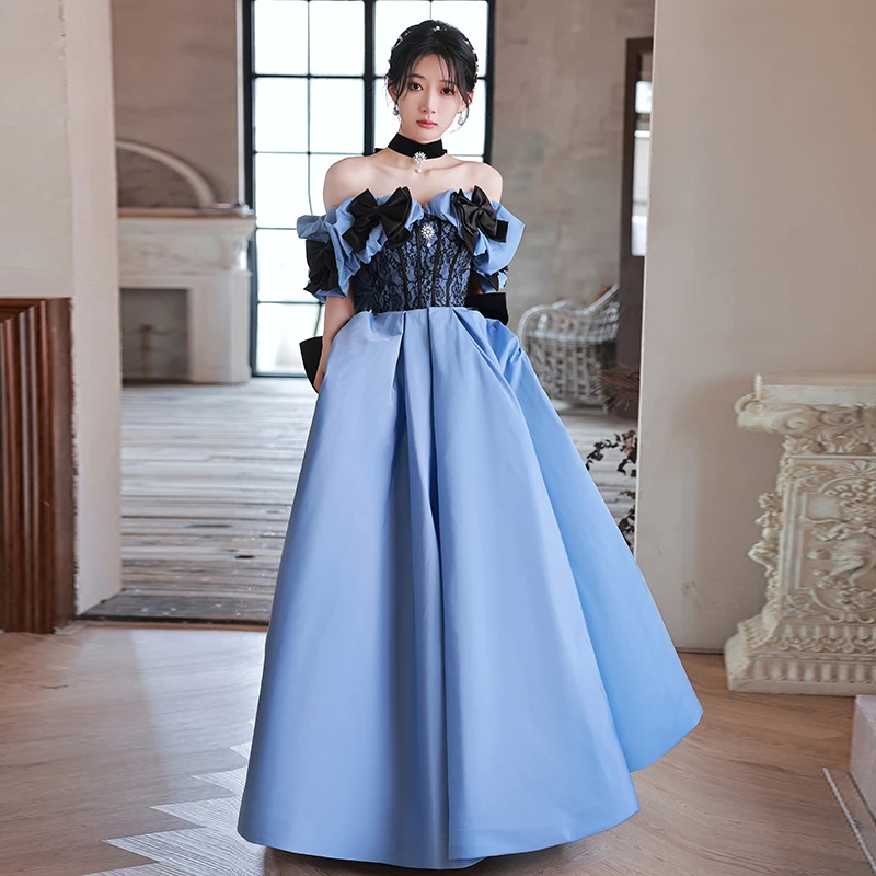 princess polly baby blue dress Two Piece Blue Prom Dresses,Princess Prom Dress,Off The Shoulder Evening Dress,PD00425, US22W / Burgundy