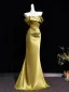 Charming Gold Evening Dresses 2026 Trumpet / Mermaid Strapless Sleeveless Backless Floor-Length / Long Formal Dresses