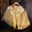 Chic / Beautiful Yellow Lace Flower Prom Tulle shawl 2025