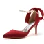 Charmant Noire Soirée Perle Bride Cheville Noeud Sandales Femme 2023 7 cm Talons Aiguilles À Bout Pointu Sandales Talons Hauts