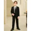 Fashion Black 5-piece Long Sleeve Boys Wedding Suits 2023 Coat Pants Shirt Tie Vest Wedding