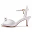 Simple Blanche Promo Satin Perle Sandales Femme 2023 Bride Cheville 6 cm Talons Aiguilles Peep Toes / Bout Ouvert Sandales Talons Hauts