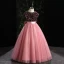 Chic / Beautiful Grey Sequins Prom Flower Girl Dresses 2022 Ball Gown Scoop Neck Sleeveless Sash Bow Floor-Length / Long Flower Girl Dresses